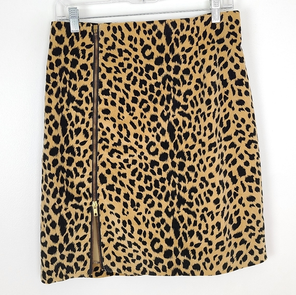 Vintage Dresses & Skirts - Vtg Gantos Cheetah Skirt with Zipper Front 12